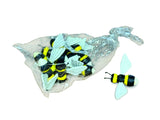 Pack Of 10 Painted Wooden Bees Small 6.5cm