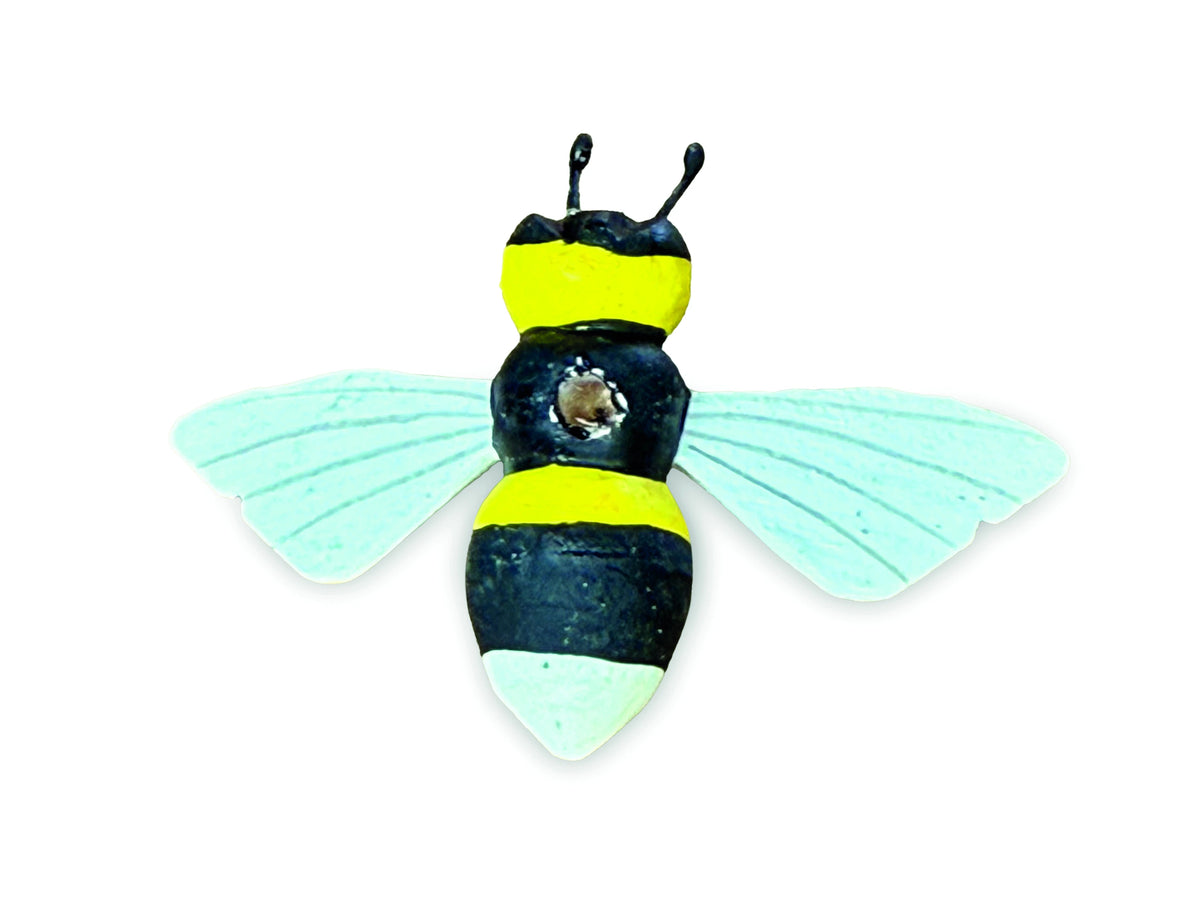 Pack Of 10 Painted Wooden Bees Small 6.5cm