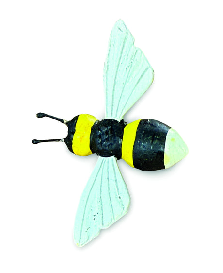 Pack Of 10 Painted Wooden Bees Small 6.5cm