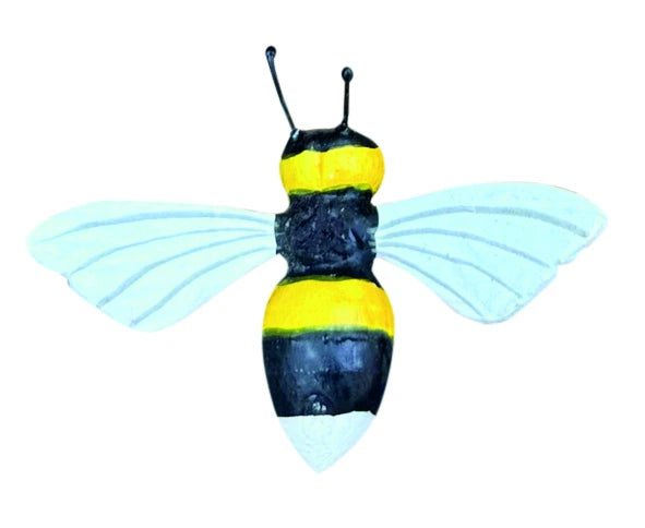 Pack Of 10 Painted Wooden Bees Small 6.5cm