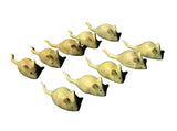 Pack Of 10 Hand-Carved Mice 8cm