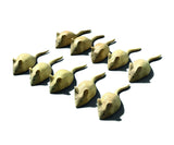 Pack Of 10 Hand-Carved Mice 8cm
