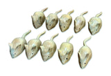 Pack Of 10 Hand-Carved Mice 8cm