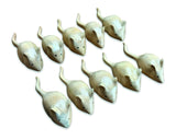 PACKET OF 10 HANDCARVED MICE 8CM