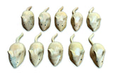 Pack Of 10 Hand-Carved Mice 8cm