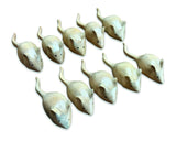 Pack Of 10 Hand-Carved Mice 8cm