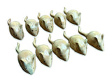 Pack Of 10 Hand-Carved Mice 8cm