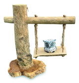 Baby Owl On A Swing 30cm