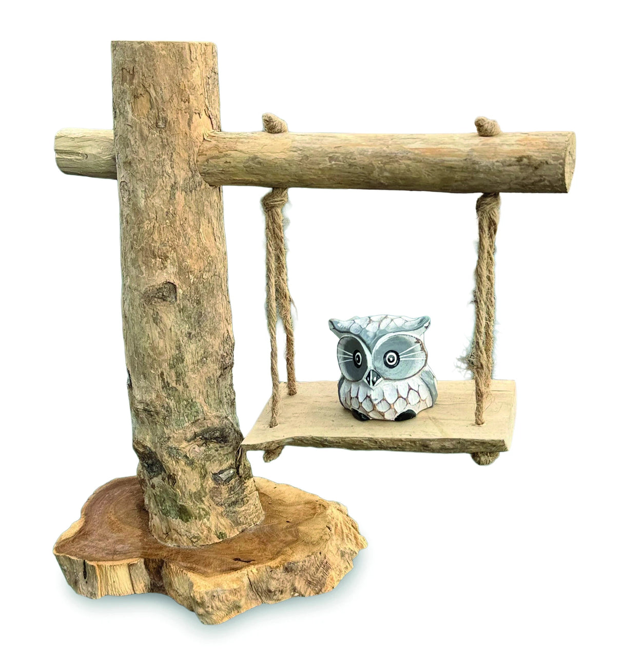 Baby Owl On A Swing 30cm