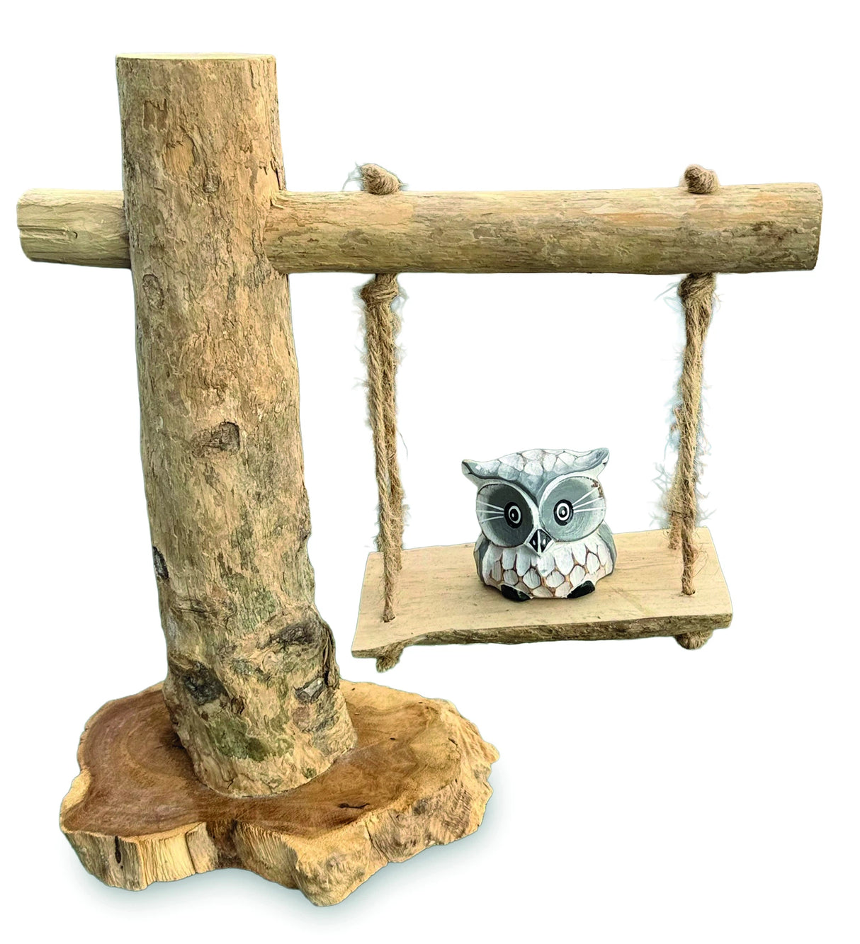 Baby Owl On A Swing 30cm