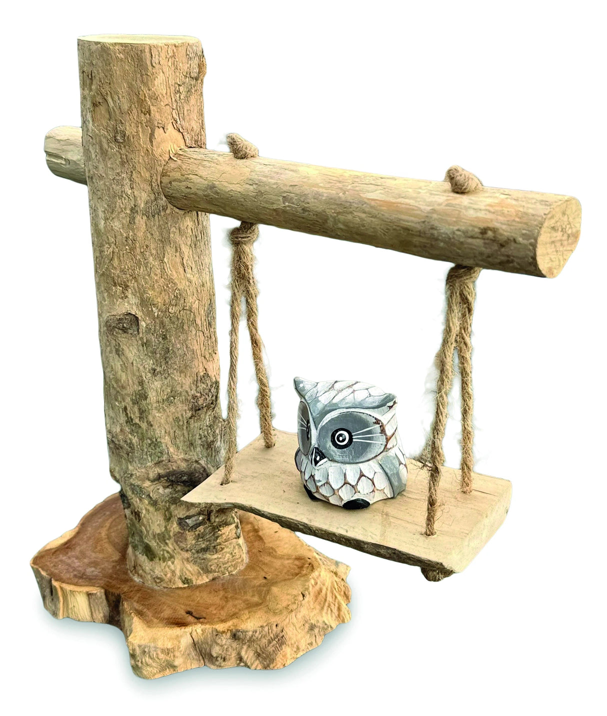 Baby Owl On A Swing 30cm