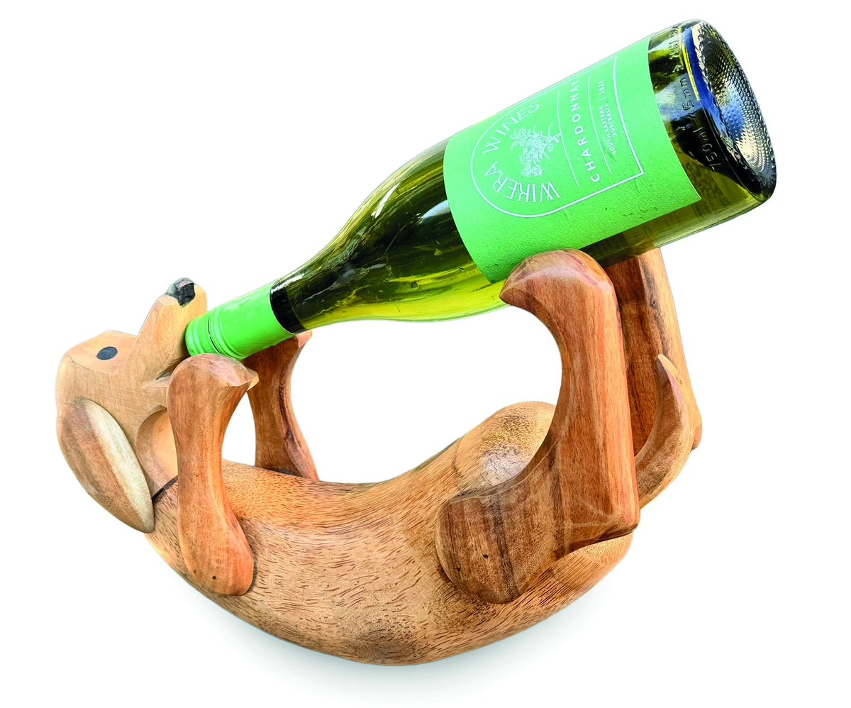 Duncan The Drunken Dog Bottle Holder Natural 35cm