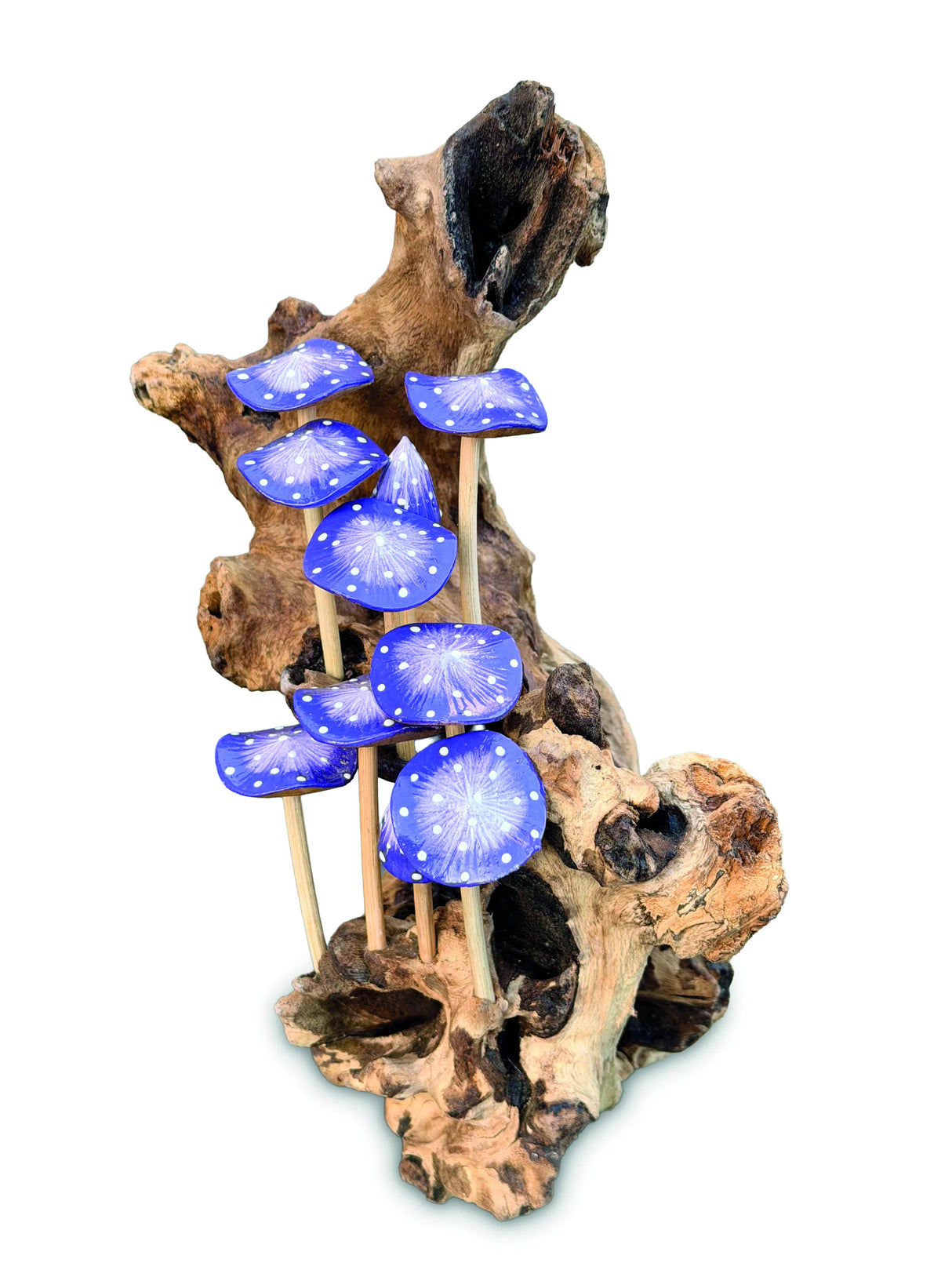 10 Lilac Mushrooms Cluster Mini Sculpture 25cm