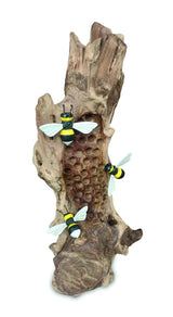 Bumblebee Honeycomb Sculpture 25cm With 3 Painted Bees