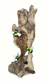 Bumblebee Honeycomb Sculpture 25cm With 3 Painted Bees