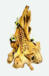 Bumblebee Honeycomb Sculpture 25cm With 3 Painted Bees