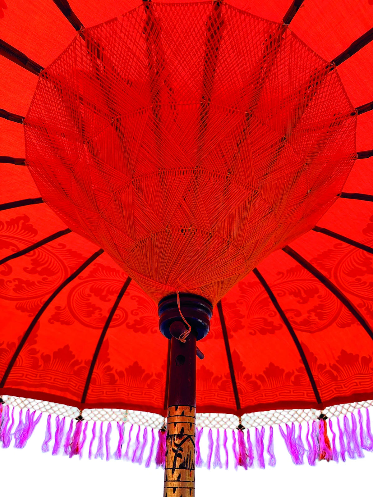 Sunset Bloom Bali Sun Parasol (Orange And Pink) 2m (With Pole Joint)