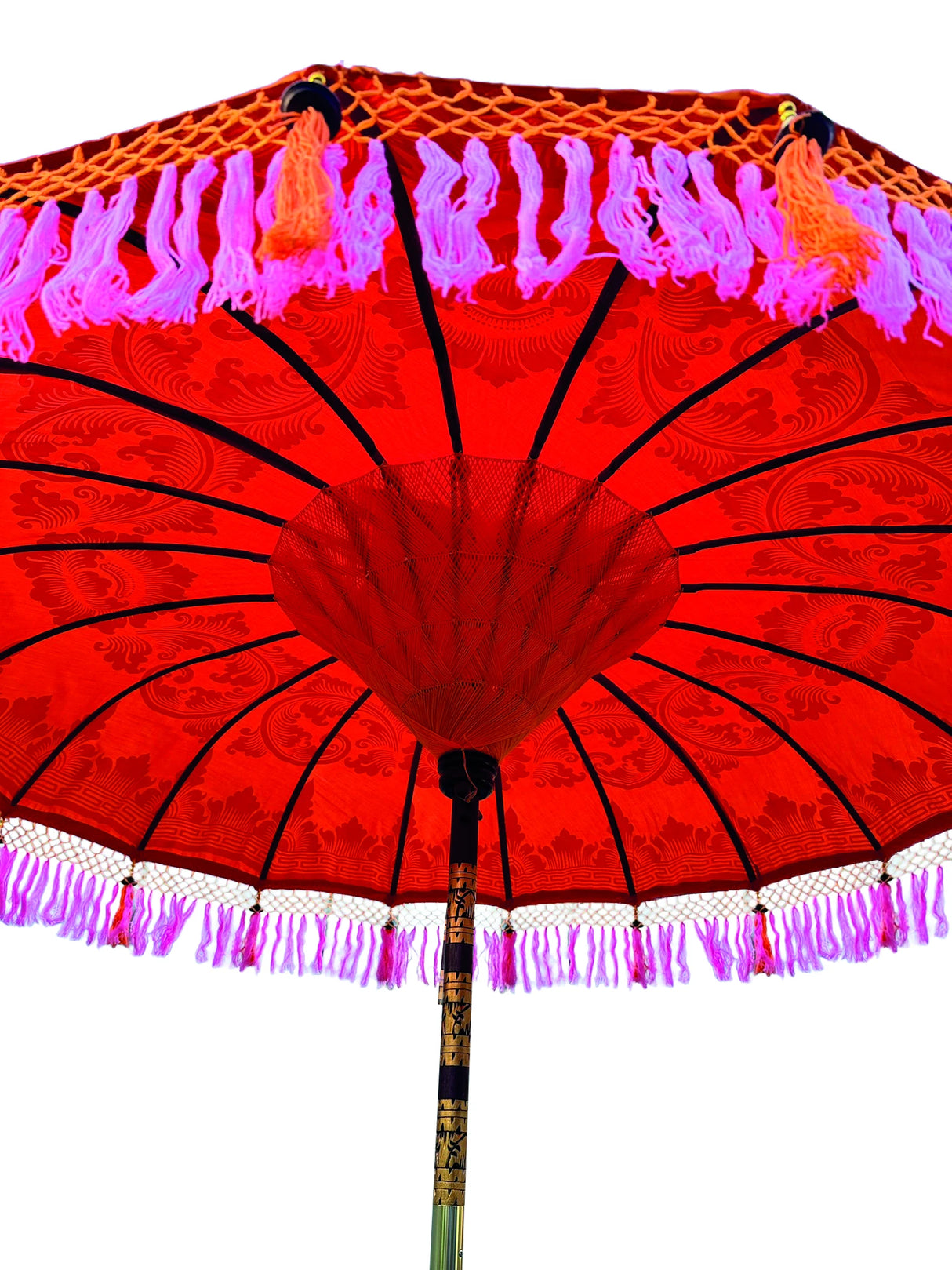Sunset Bloom Bali Sun Parasol (Orange And Pink) 2m (With Pole Joint)