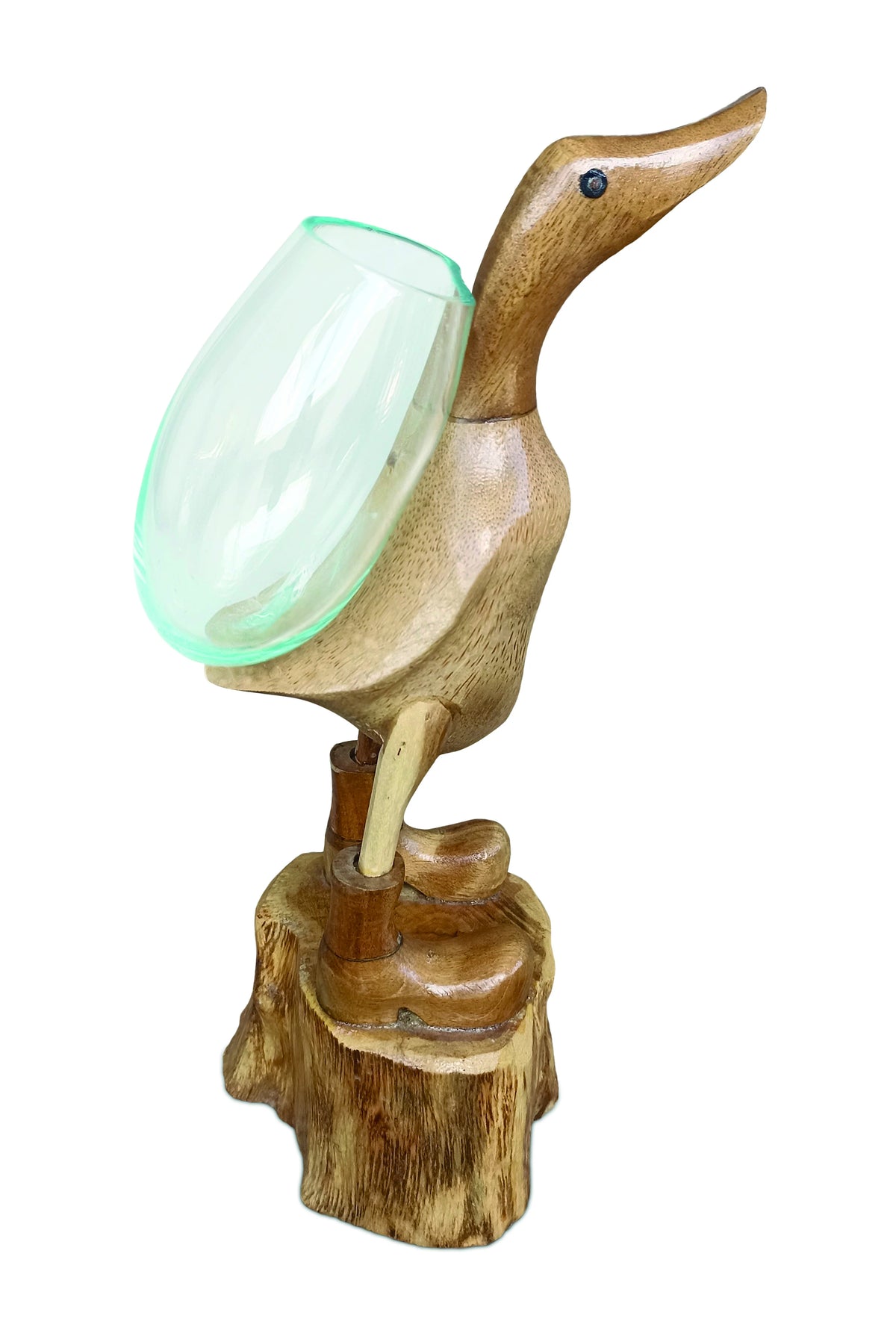 Flower Power Duck With Mini Glass Vase