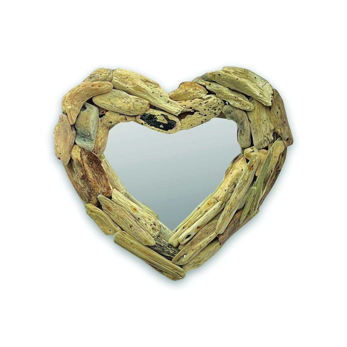 Driftwood Heart Mirror 30cm