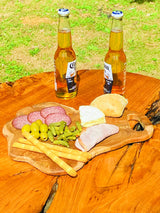 Teak Chopping Board With Handle 35x25