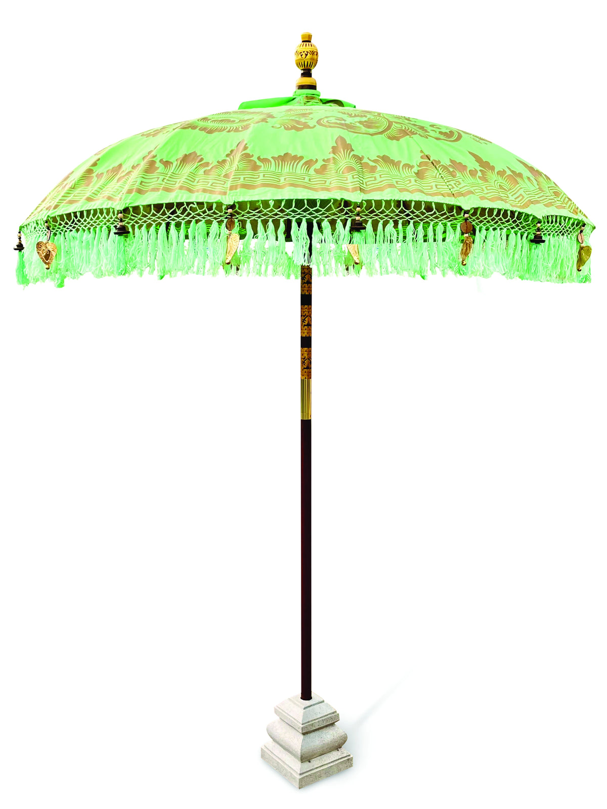 Bali Sun Parasol Mint Green And Gold 2m (With Pole Joint)