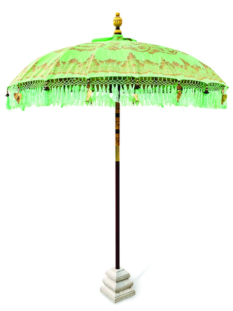 Bali Sun Parasol Mint Green And Gold 2m (With Pole Joint)