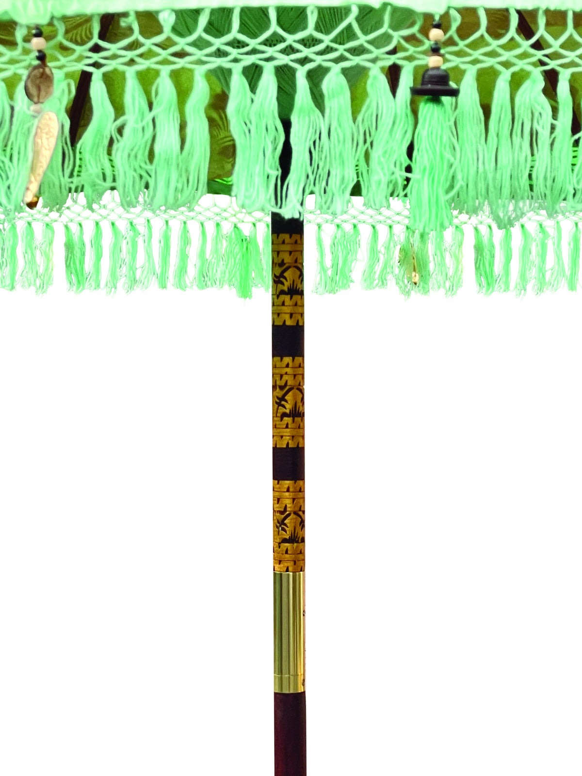 Bali Sun Parasol Mint Green And Gold 2m (With Pole Joint)