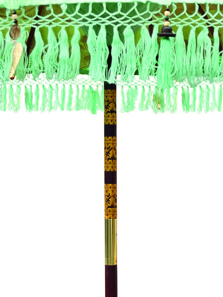 Bali Sun Parasol Mint Green And Gold 2m (With Pole Joint)
