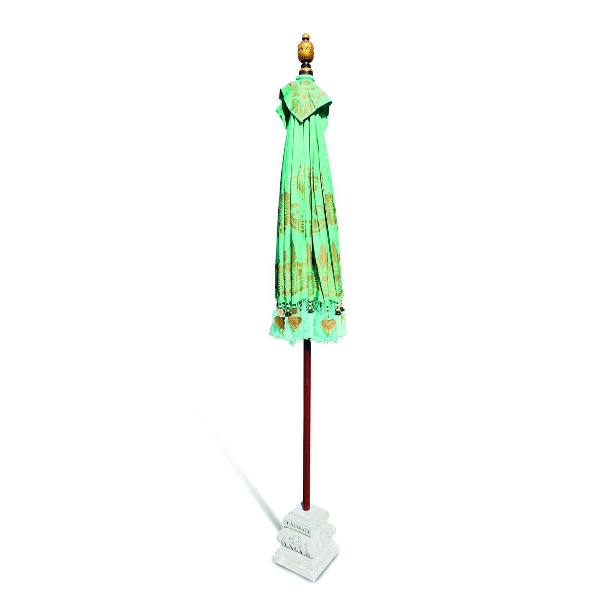 Bali Sun Parasol Mint Green And Gold 2m (With Pole Joint)