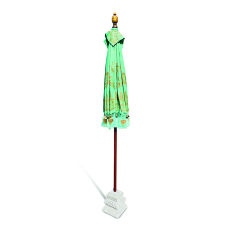 Bali Sun Parasol Mint Green And Gold 2m (With Pole Joint)