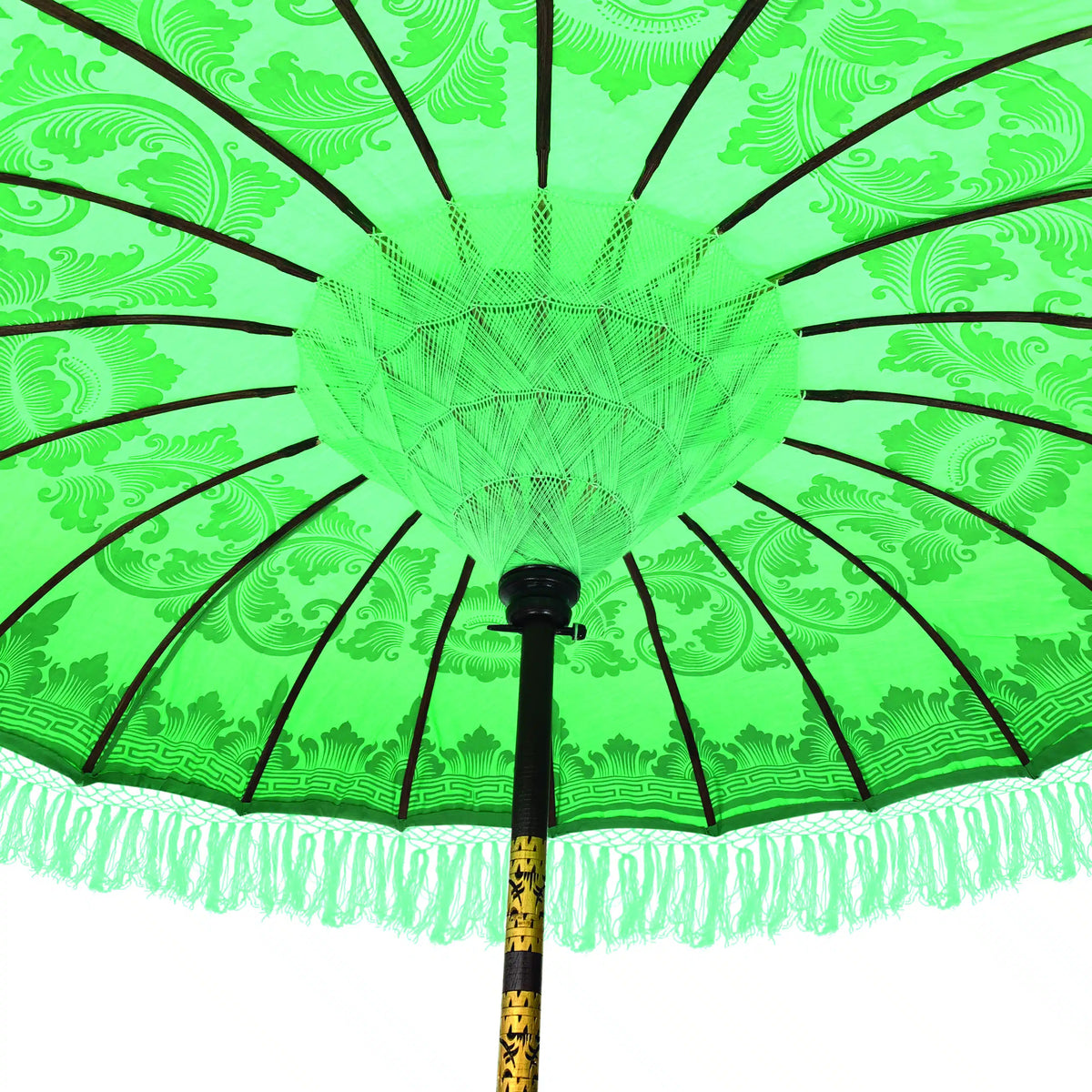 Bali Sun Parasol Mint Green And Gold 2m (With Pole Joint)