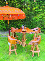 Bali Sun Parasol Citrus Orange And Gold 2m (With Pole Joint)