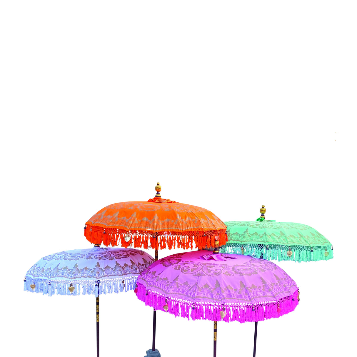 Bali Sun Parasol Citrus Orange And Gold 2m (With Pole Joint)
