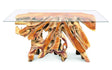 Root Console Table Small With 135cm X 47cm Glass. 80cm H