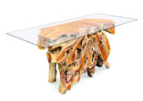 Root Console Table Small With 135cm X 47cm Glass. 80cm H
