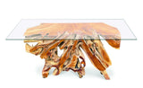 Root Console Table Small With 135cm X 47cm Glass. 80cm H