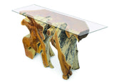 Root Console Table Small With 135cm X 47cm Glass. 80cm H