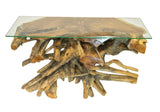 Root Console Table Small With 135cm X 47cm Glass. 80cm H