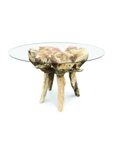 Root Round Dining Table Small With 120cm Round Glass