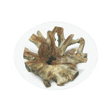 Root Lombok Coffee Table Round Large With 110cm Glass