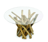 Root Driftwood Coffee Table With 90cm Round Glass