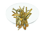 Root Driftwood Round Dining Table With 120cm Round Glass