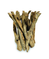 Root Driftwood Side Table With 60cm Glass