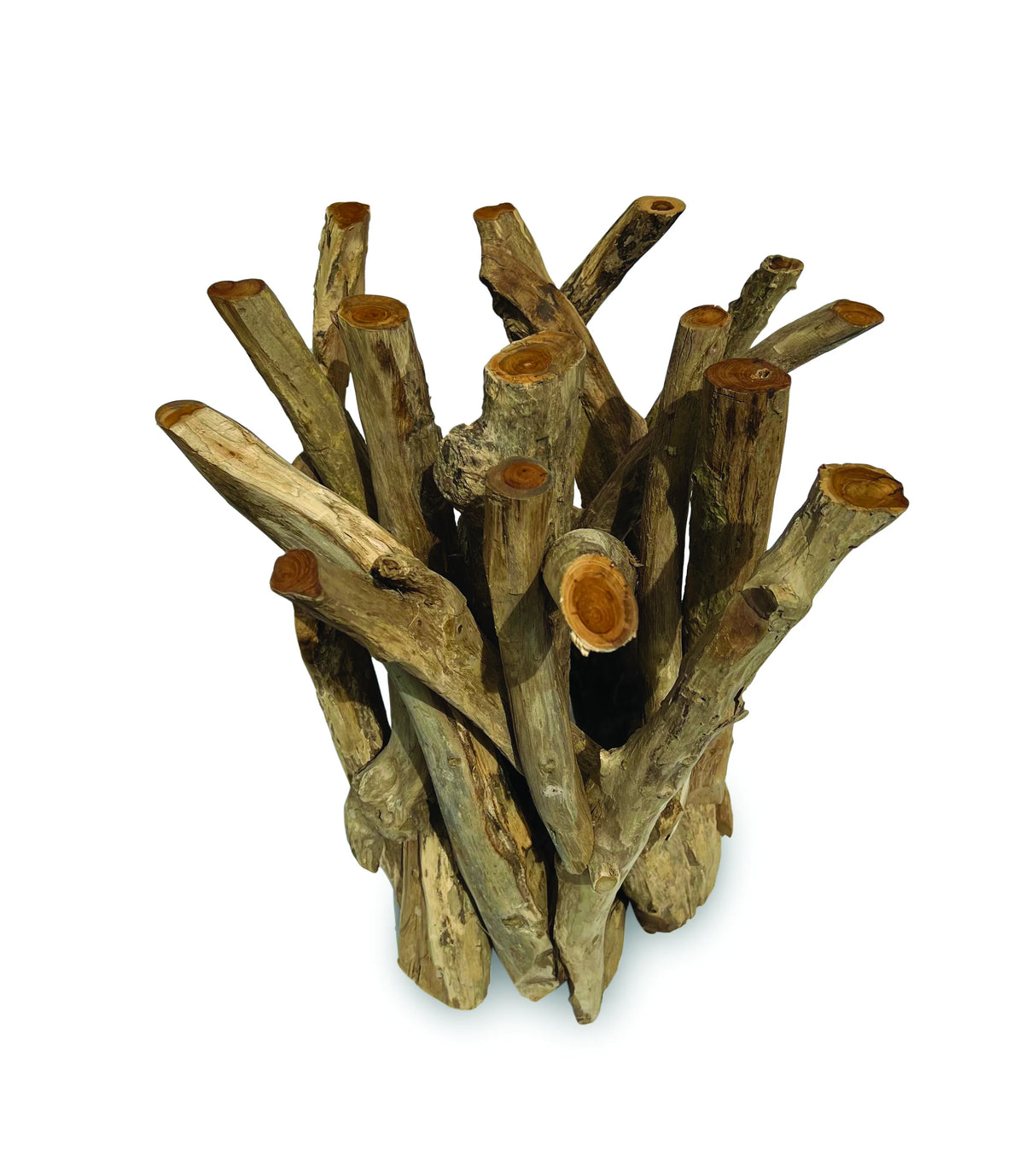 Root Driftwood Side Table With 60cm Glass