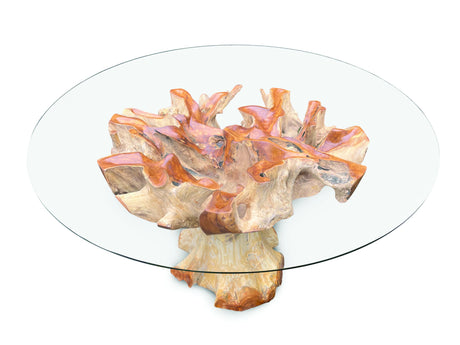 Lombok Round Dining Table With Glass 150cm