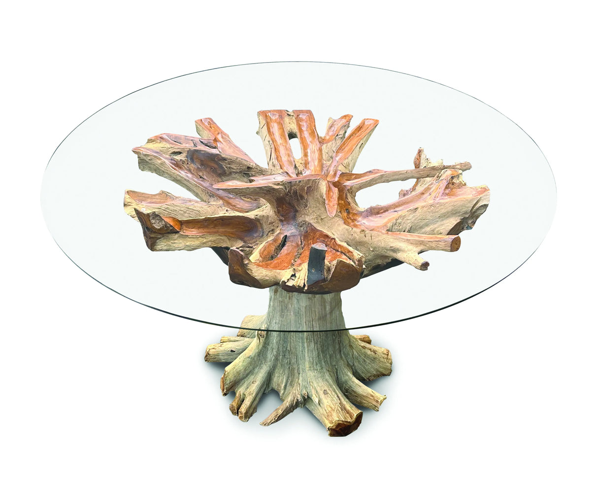 Lombok Round Dining Table With Glass 150cm