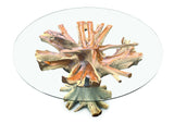 Lombok Round Dining Table With Glass 150cm