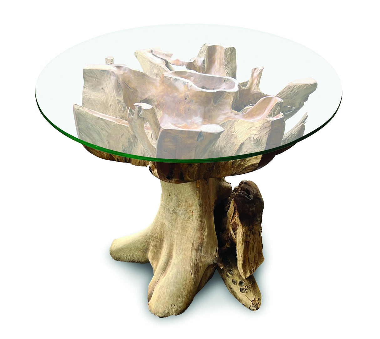 Lombok Round Dining Table With Glass 120cm
