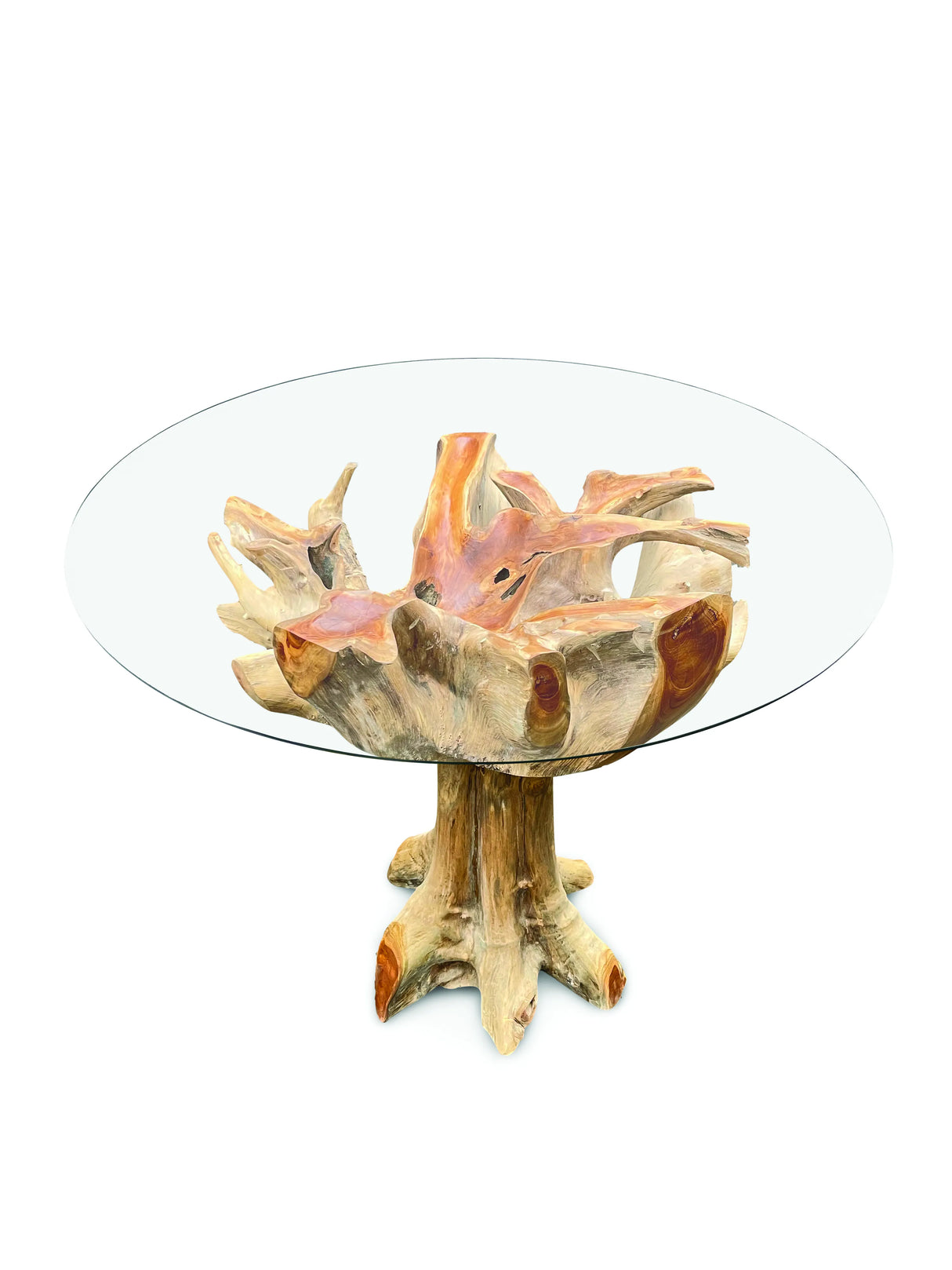 Lombok Round Dining Table With Glass 120cm